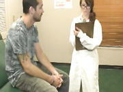 Nurse Jenna Jaded tugs his large tadger
