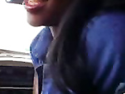 Watch her stroking his cock right in the car