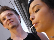 Man with camera fucks pretty girl in exchange for money