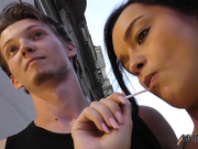 Man with camera fucks pretty girl in exchange for money