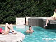 Poolside Threesome with Rimming