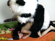 Hot brunette gets a pussy creampie