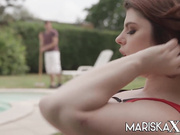 MARISKAX Busty brunette Lucia Love seduces the pool boy