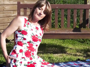 British granny feeding her pussy outdoor