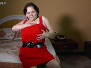 Latin granny with huge saggy tits makes home video