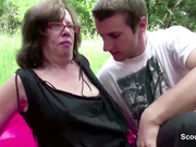 Young Man Seduce 71yr old Granny to Fuck her Anal Outdoor