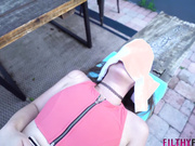 Hot step sister Fucks Annoying Big Dick by the Pool