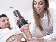 TINY4k Step daughter Riley Reid uses fathers day gift