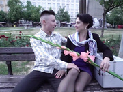 Son brings flowers and cock for beloved step mom