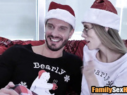 Stepdad puts on santa costume to fuck his  naive daughter