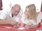 Granddaughter plays strip poker with Grandpa