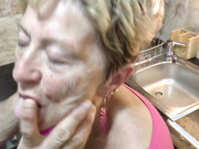 Granny fucked on kitchen floor