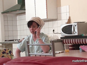 French mom seduces young guy with her ass