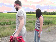 Exciting outdoor fucking for sexy teen with big tits