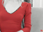 Red dress for anal debut