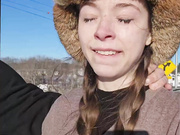 My first cum walk! It was 15°F, a truly frozen facial :P