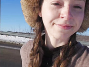 My first cum walk! It was 15°F, a truly frozen facial :P