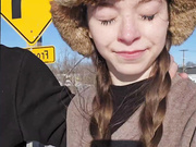 My first cum walk! It was 15°F, a truly frozen facial :P