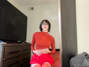 Velma gets possessed, takes her clothing off, cums, and