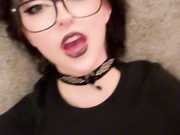 GOTH GF THIGHJOB!sliding that dildo in between my soft