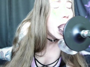 Machine throat training for Daddy's doll