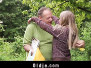 Blonde teen is getting fucked by old fat guy