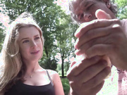 Old man fucked sexy blonde college girl and finished with a