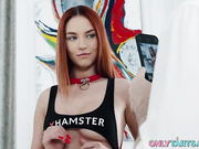 Horny blogger Leya Desantis rides stepbrother's dick with