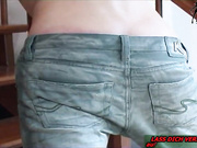 Old german femdom spank guy ass red painful