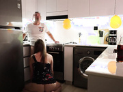 I fucked my friend's mom in the kitchen after his birthday